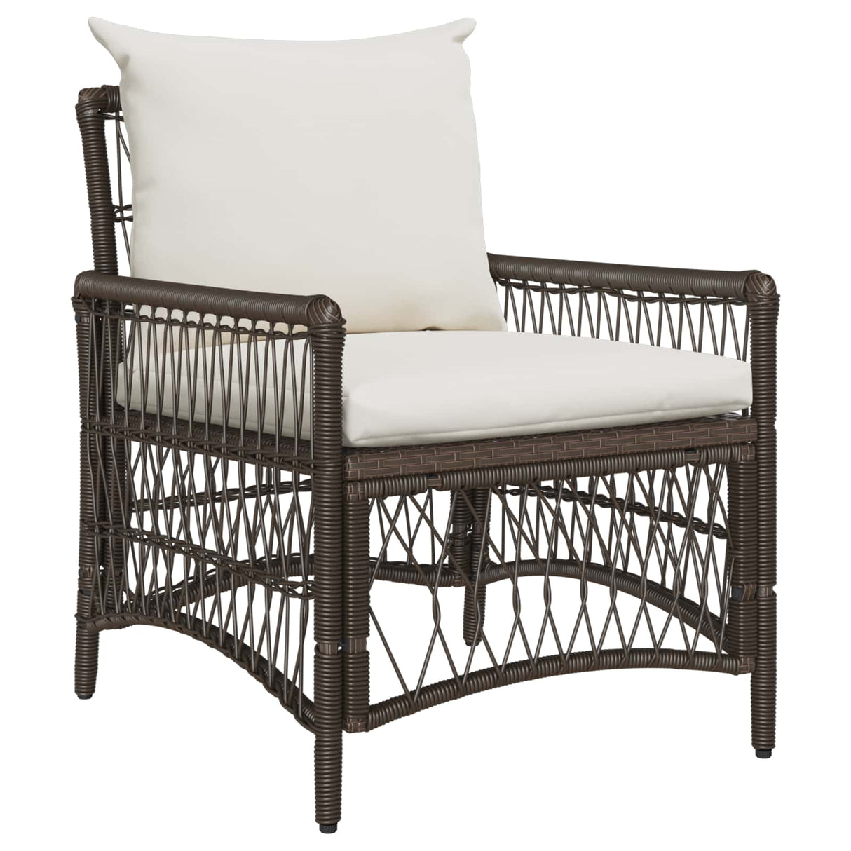 vidaXL Tuinstoel met kussen Zwart 73 x 61 x 77 cm poly rattan
