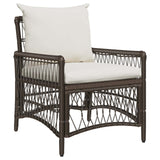 vidaXL Tuinstoel met kussen Zwart 73 x 61 x 77 cm poly rattan