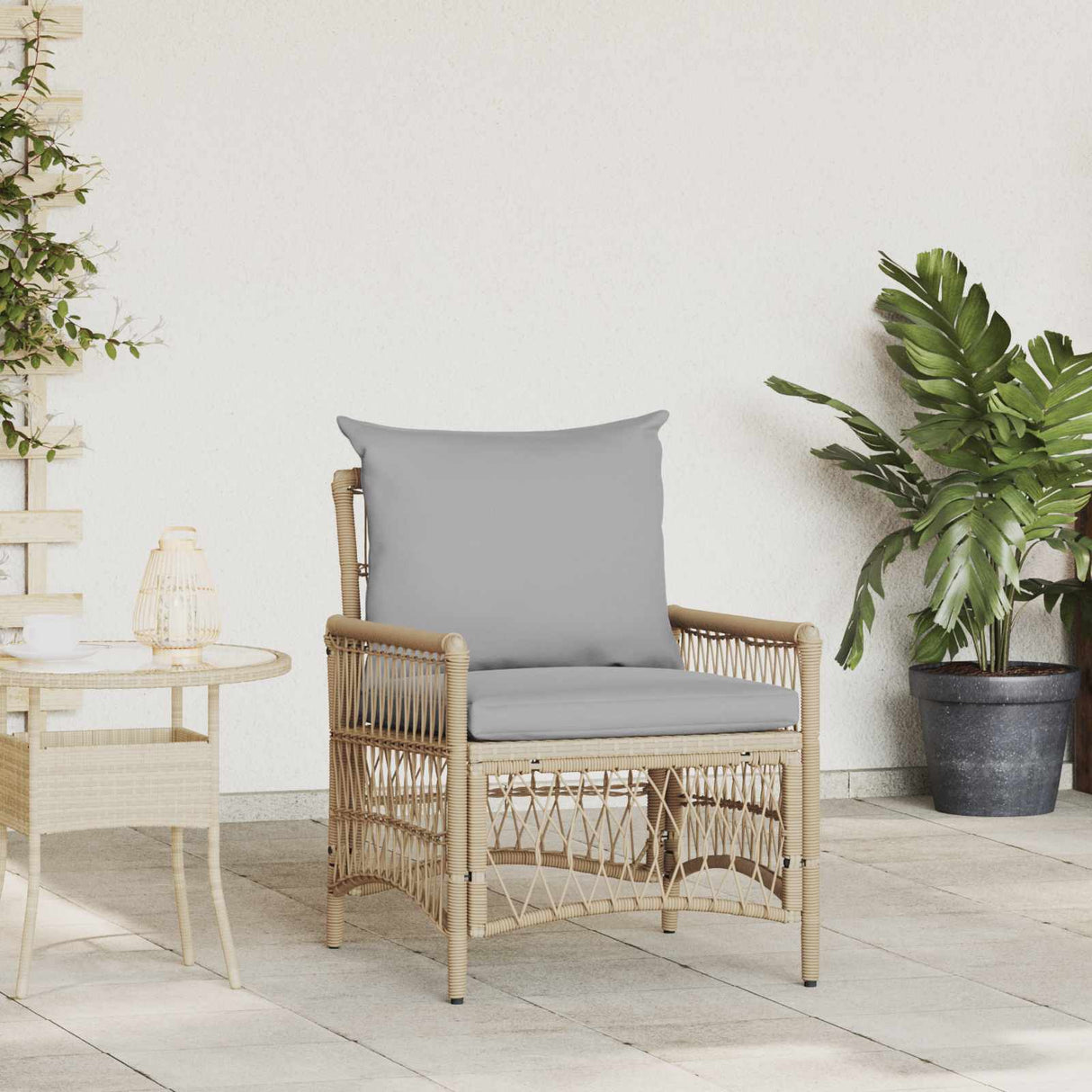 vidaXL Tuinstoel met kussen Zwart 73 x 61 x 77 cm poly rattan