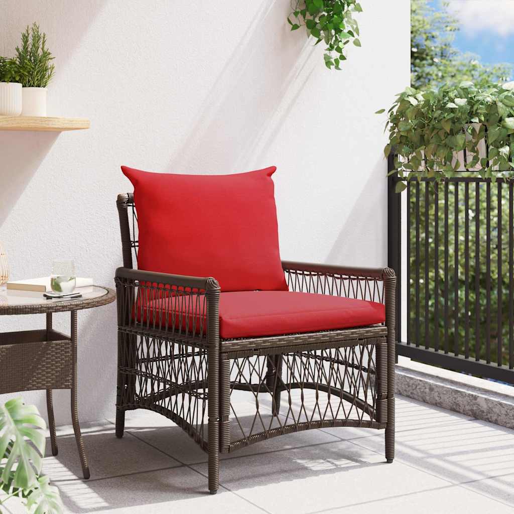 vidaXL Tuinstoel met kussen Zwart 73 x 61 x 77 cm poly rattan