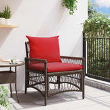 vidaXL Tuinstoel met kussen Zwart 73 x 61 x 77 cm poly rattan