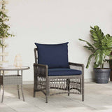 vidaXL Tuinstoel met kussen Zwart 73 x 61 x 77 cm poly rattan