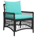 vidaXL Tuinstoel met kussen Zwart 73 x 61 x 77 cm poly rattan
