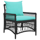 vidaXL Tuinstoel met kussen Zwart 73 x 61 x 77 cm poly rattan