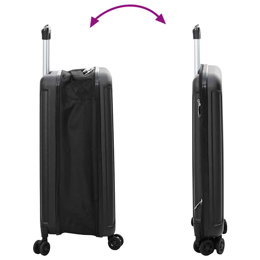 vidaXL Suitcase with lock Black 34 x 23 x 55.5 cm ABS Plastic