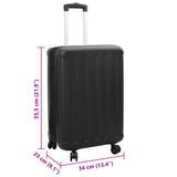 vidaXL Suitcase with lock Black 34 x 23 x 55.5 cm ABS Plastic