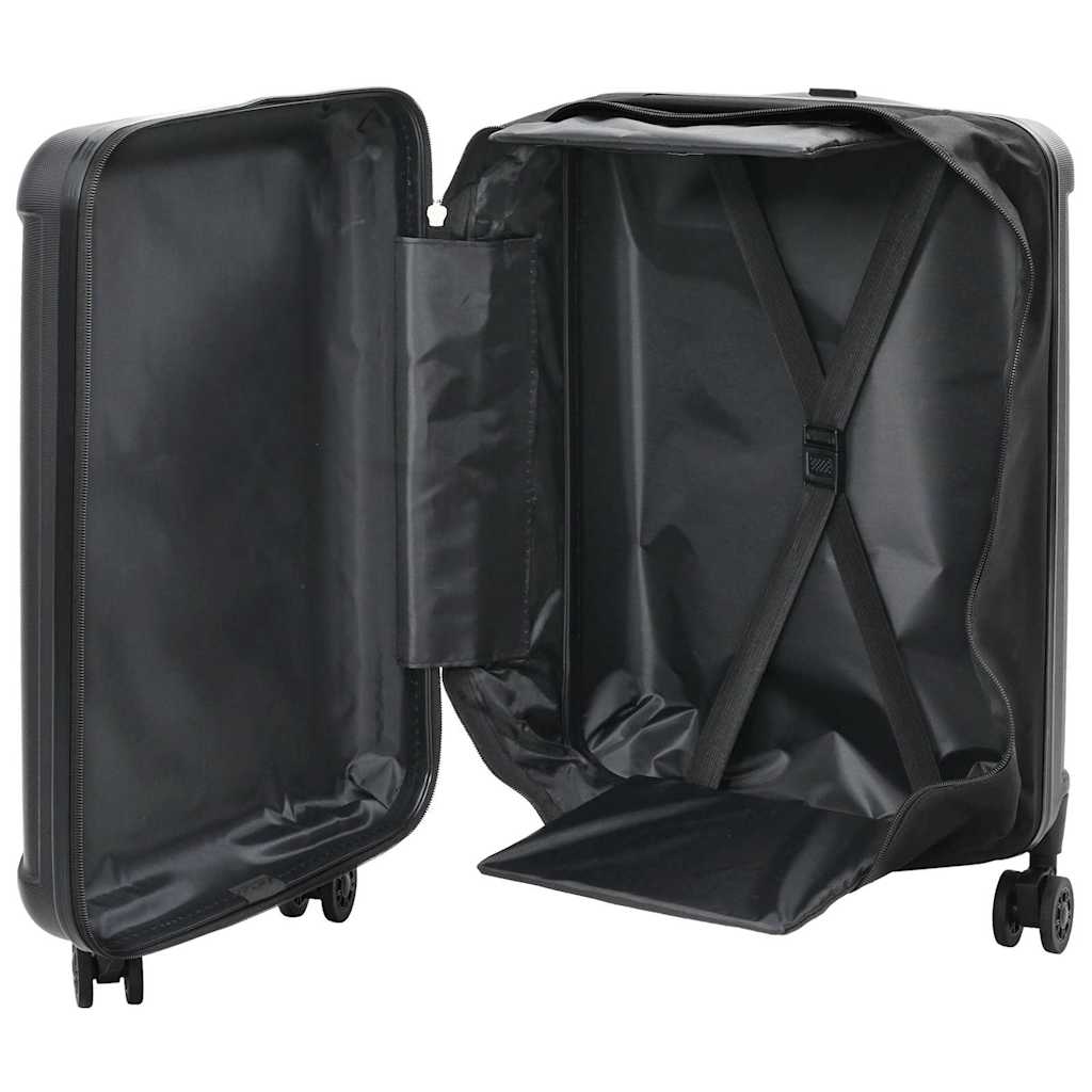 vidaXL Suitcase with lock Black 34 x 23 x 55.5 cm ABS Plastic