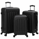 vidaXL Koffer met slot 3 pcs Zwart 50 x 31 x 78 cm ABS Kunststof