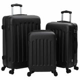 vidaXL Koffer met slot 3 pcs Zwart 50 x 31 x 78 cm ABS Kunststof