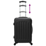 vidaXL Koffer met slot 3 pcs Zwart 50 x 31 x 78 cm ABS Kunststof