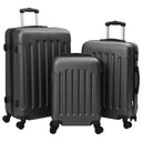 vidaXL Koffer met slot 3 pcs Zwart 50 x 31 x 78 cm ABS Kunststof
