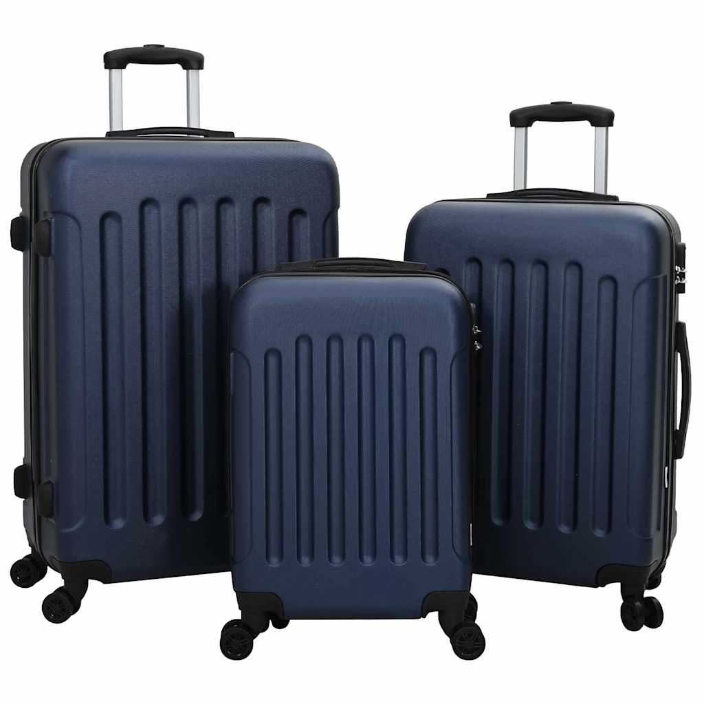 vidaXL Koffer met slot 3 pcs Zwart 50 x 31 x 78 cm ABS Kunststof