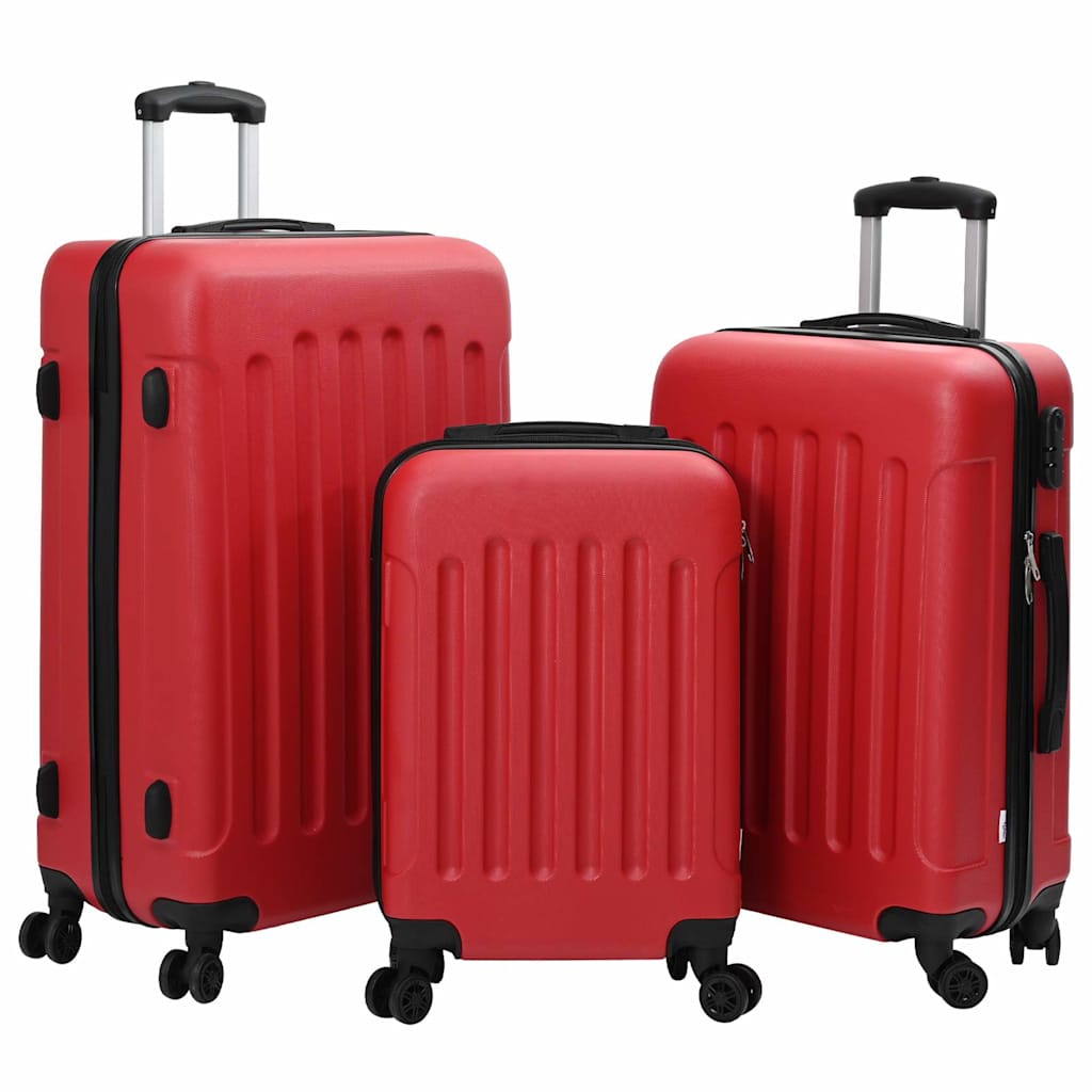 vidaXL Koffer met slot 3 pcs Zwart 50 x 31 x 78 cm ABS Kunststof