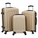 vidaXL Koffer met slot 3 pcs Zwart 50 x 31 x 78 cm ABS Kunststof