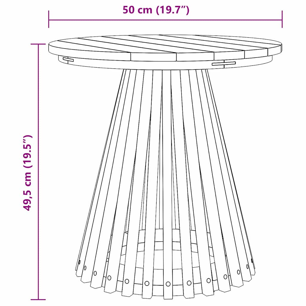vidaXL Bijzettafel Bruin 50 x 50 x 49,5 cm Massief Teakhout
