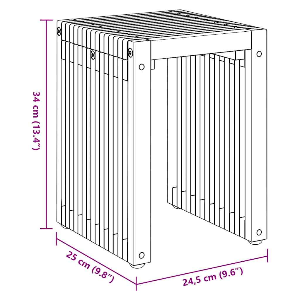vidaXL Tuin Bijzettafel 3 pcs Bruin 33 x 44,5 x 51 cm Massief Teakhout