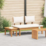 vidaXL Tuinstoel en Tafel Set 2 pcs Crème en bruin Massief teakhout