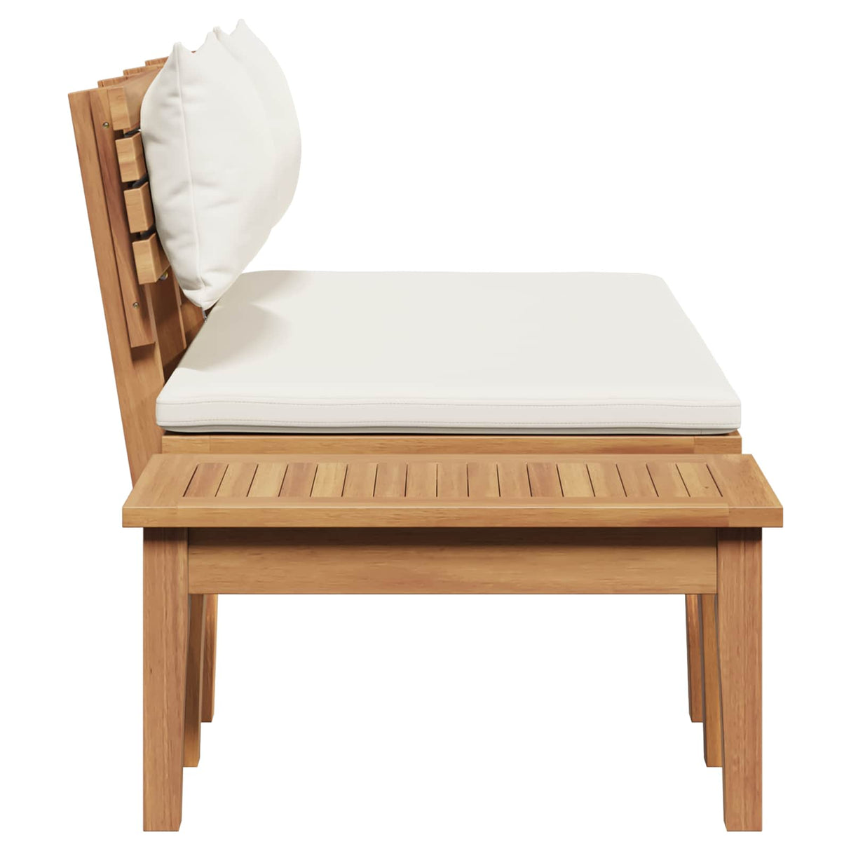 vidaXL Tuinstoel en Tafel Set 2 pcs Crème en bruin Massief teakhout