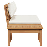 vidaXL Tuinstoel en Tafel Set 2 pcs Crème en bruin Massief teakhout