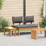 vidaXL Tuinstoel en Tafel Set 2 pcs Crème en bruin Massief teakhout