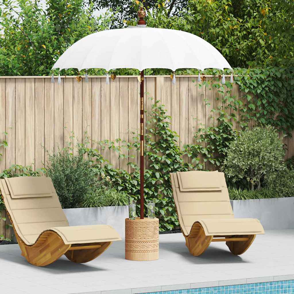 vidaXL Balinese Parasol Crème 190 x 190 x 260 cm Katoen