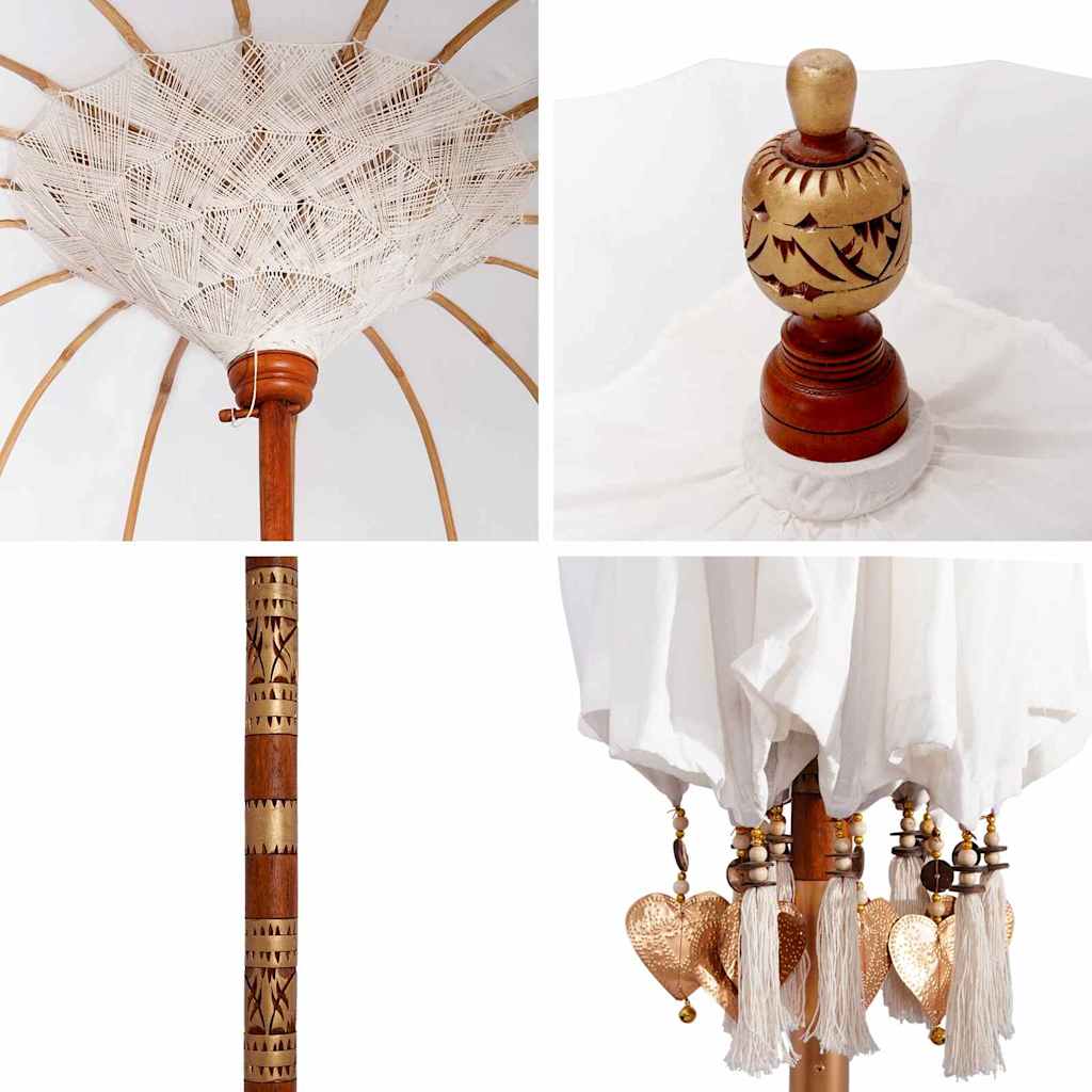 vidaXL Balinese Parasol Crème 190 x 190 x 260 cm Katoen