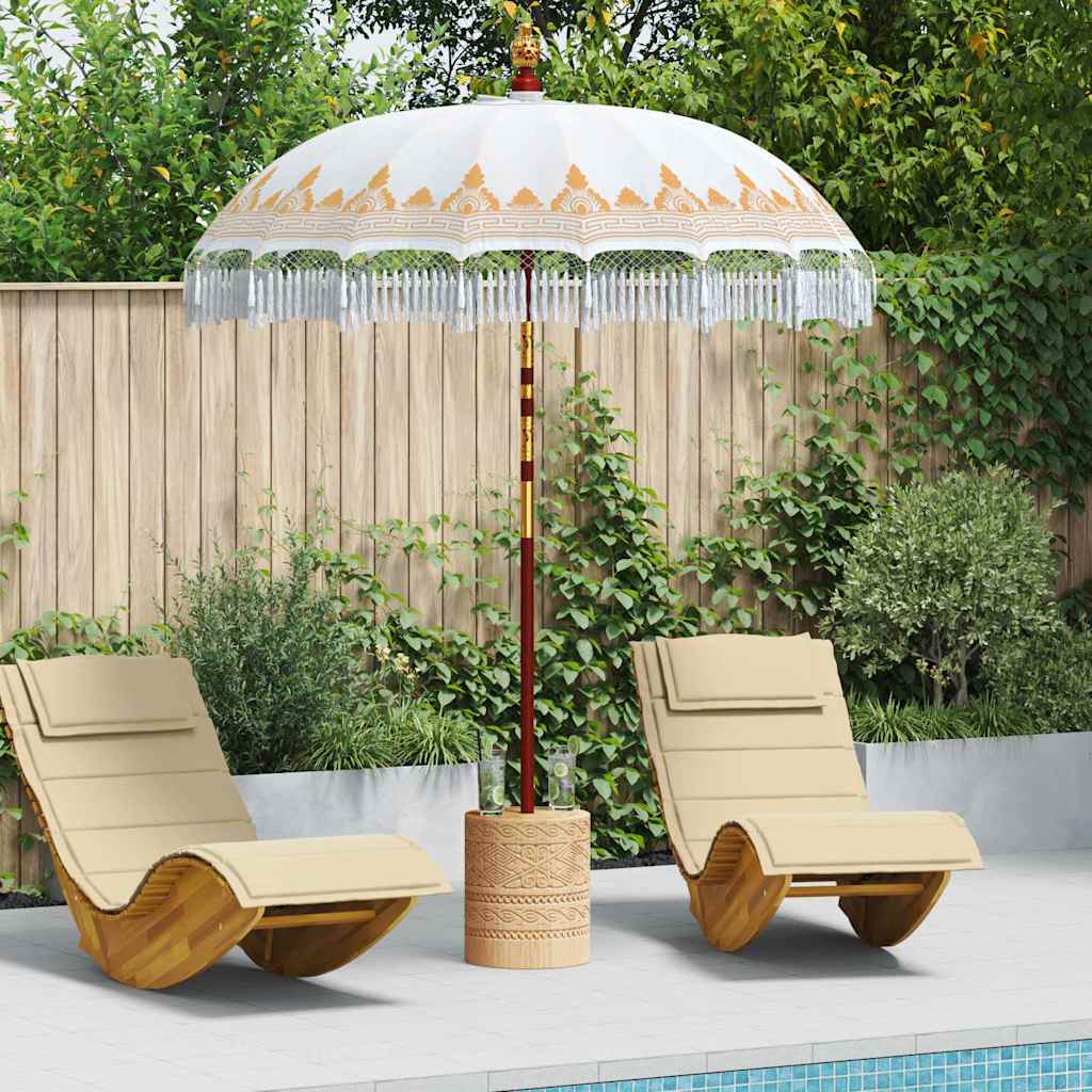 vidaXL Balinese Parasol Crème 190 x 190 x 260 cm Katoen