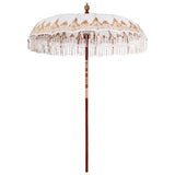 vidaXL Balinese Parasol Crème 190 x 190 x 260 cm Katoen