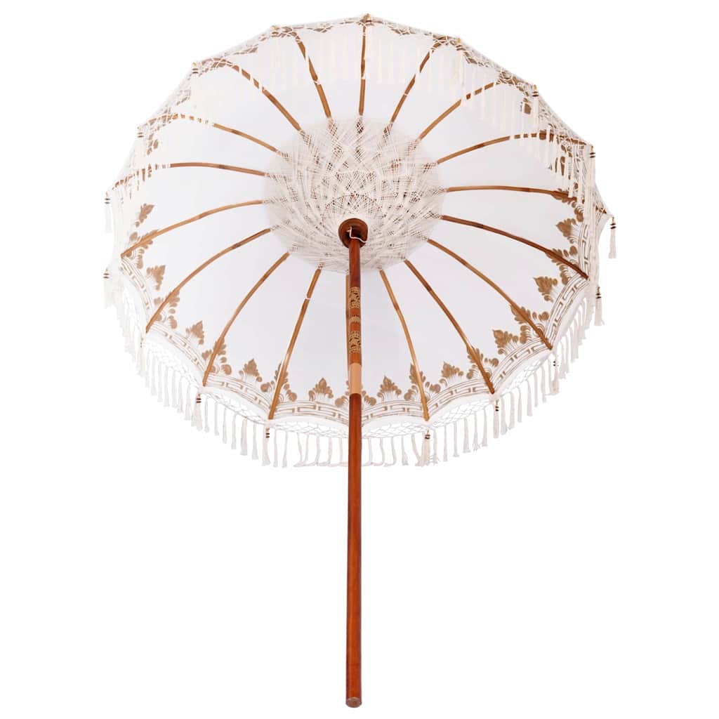 vidaXL Balinese Parasol Crème 190 x 190 x 260 cm Katoen
