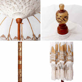 vidaXL Balinese Parasol Crème 190 x 190 x 260 cm Katoen