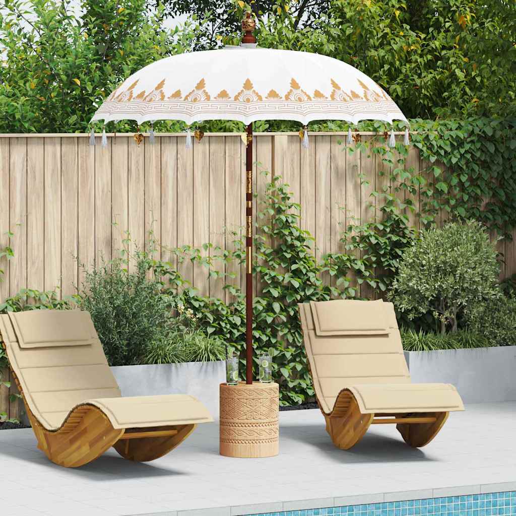 vidaXL Balinese Parasol Cream 185 x 185 x 260 cm Cotton