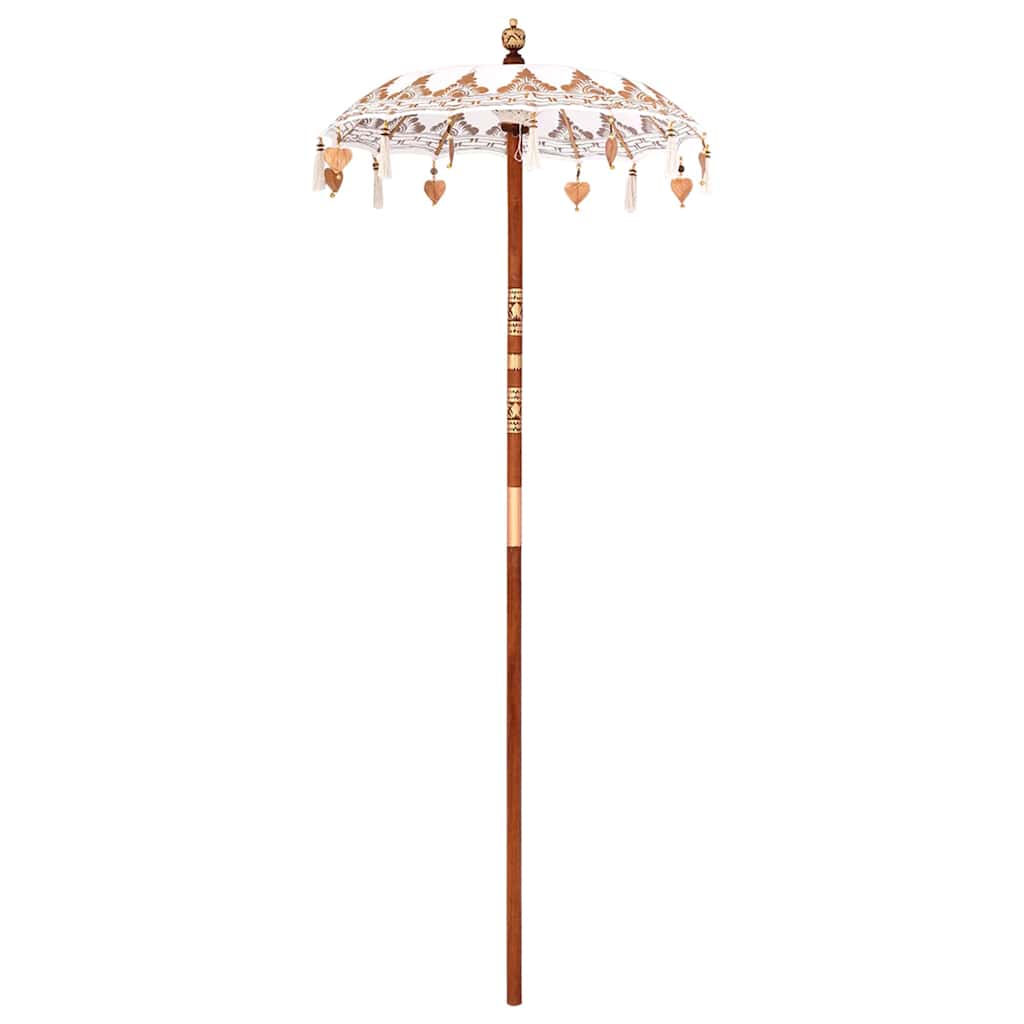 vidaXL Balinese Parasol Crème 125 x 125 x 260 cm Katoen