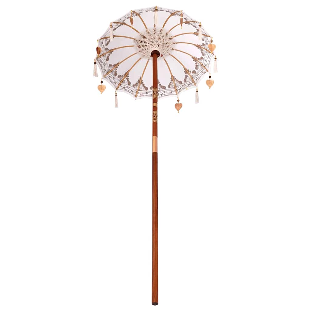 vidaXL Balinese Parasol Crème 125 x 125 x 260 cm Katoen