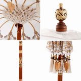 vidaXL Balinese Parasol Crème 125 x 125 x 260 cm Katoen