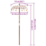 vidaXL Balinese Parasol Crème 125 x 125 x 260 cm Katoen
