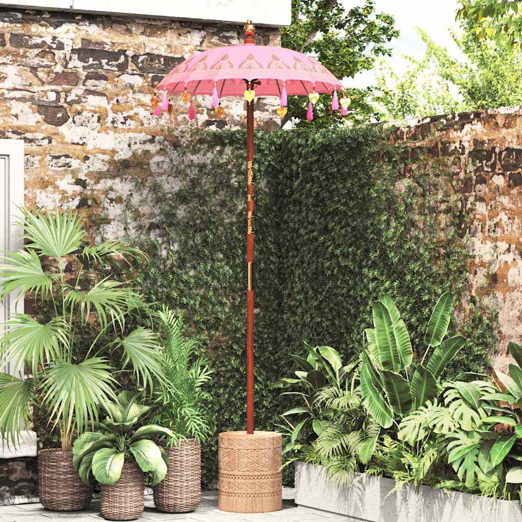 vidaXL Balinese Parasol Crème 125 x 125 x 260 cm Katoen