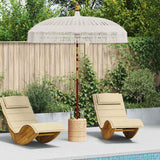 vidaXL Macramé Parasol Crème 190 x 190 x 260 cm Katoen