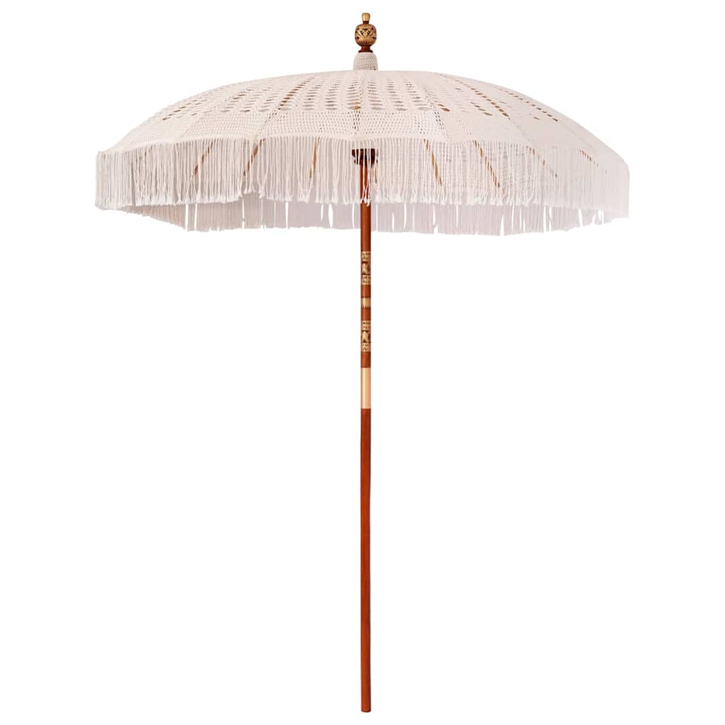 vidaXL Macramé Parasol Crème 190 x 190 x 260 cm Katoen