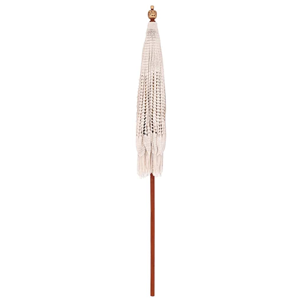 vidaXL Macramé Parasol Crème 190 x 190 x 260 cm Katoen