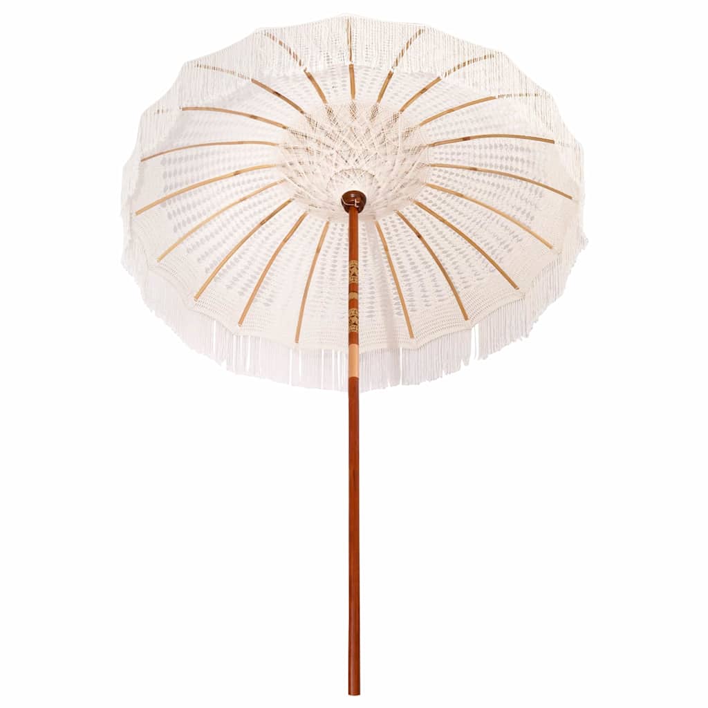 vidaXL Macramé Parasol Crème 190 x 190 x 260 cm Katoen
