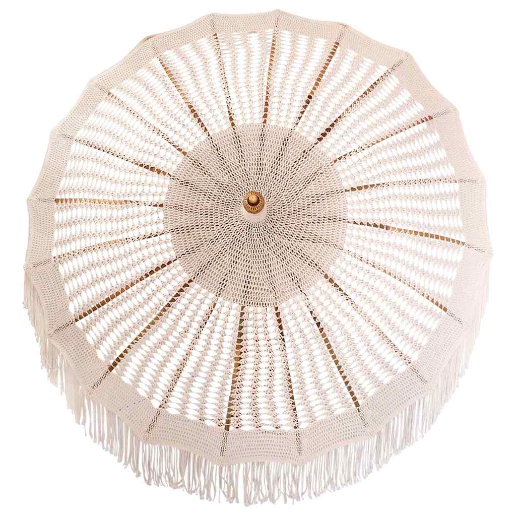 vidaXL Macramé Parasol Crème 190 x 190 x 260 cm Katoen