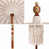 vidaXL Macramé Parasol Crème 190 x 190 x 260 cm Katoen
