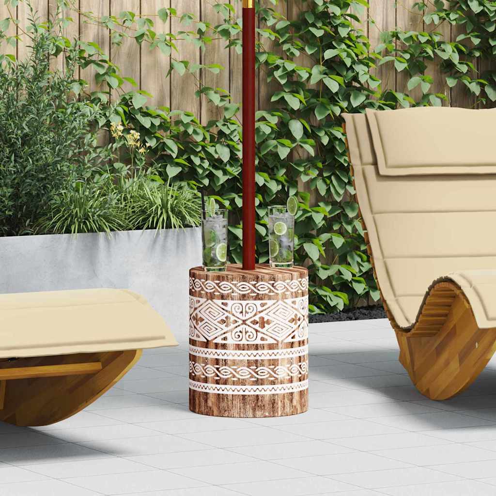 vidaXL Parasolvoet Naturel Ø34 x 40 cm Massief hout