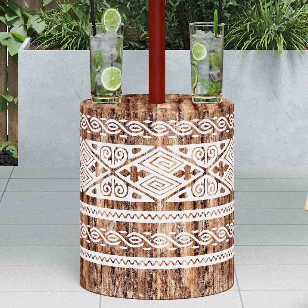 vidaXL Parasolvoet Naturel Ø34 x 40 cm Massief hout