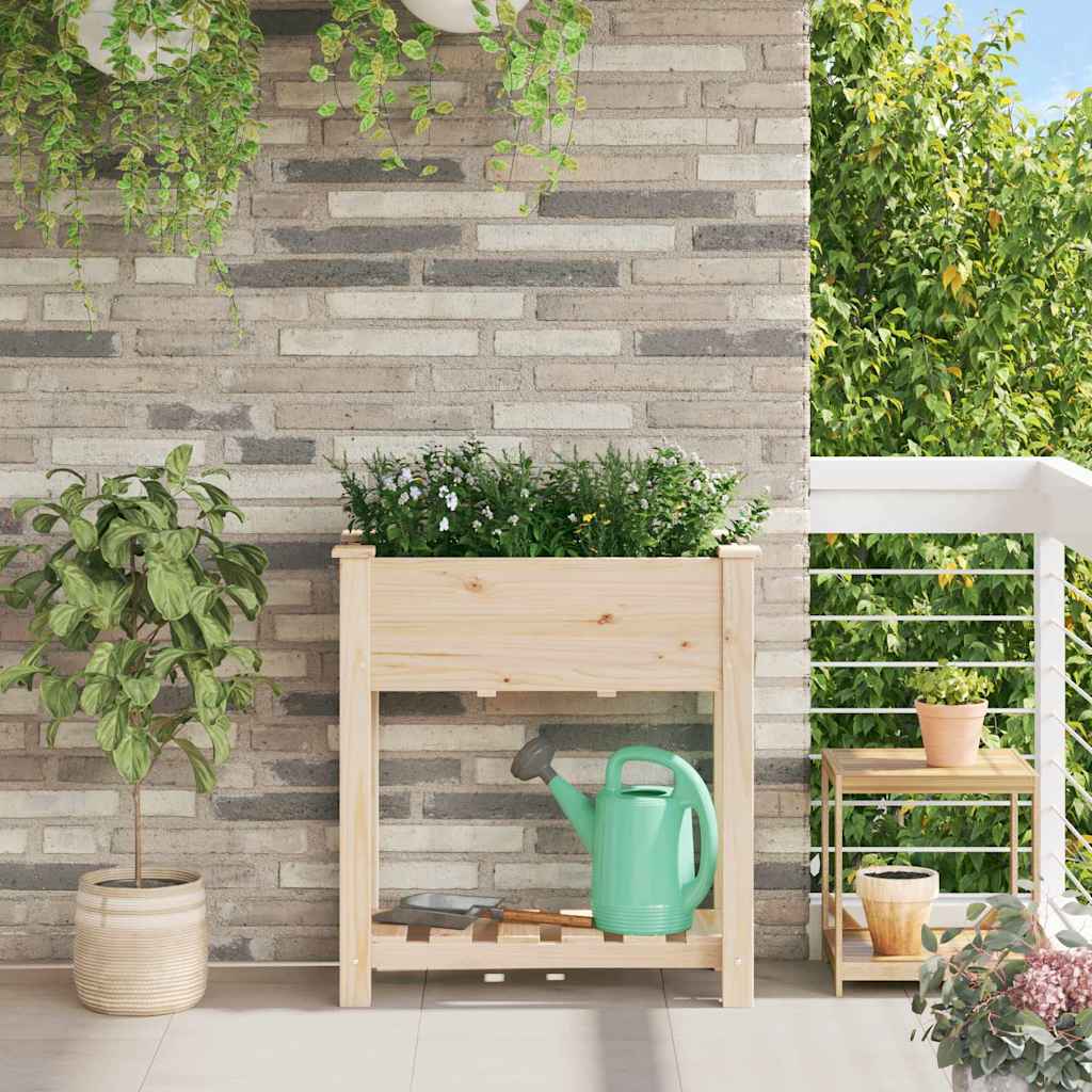 vidaXL Tuin Plantpot Beige 71 x 37 x 76,5 cm Massief Vurenhout