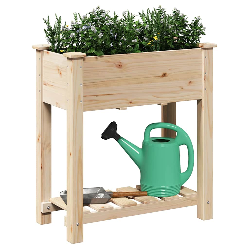 vidaXL Tuin Plantpot Beige 71 x 37 x 76,5 cm Massief Vurenhout