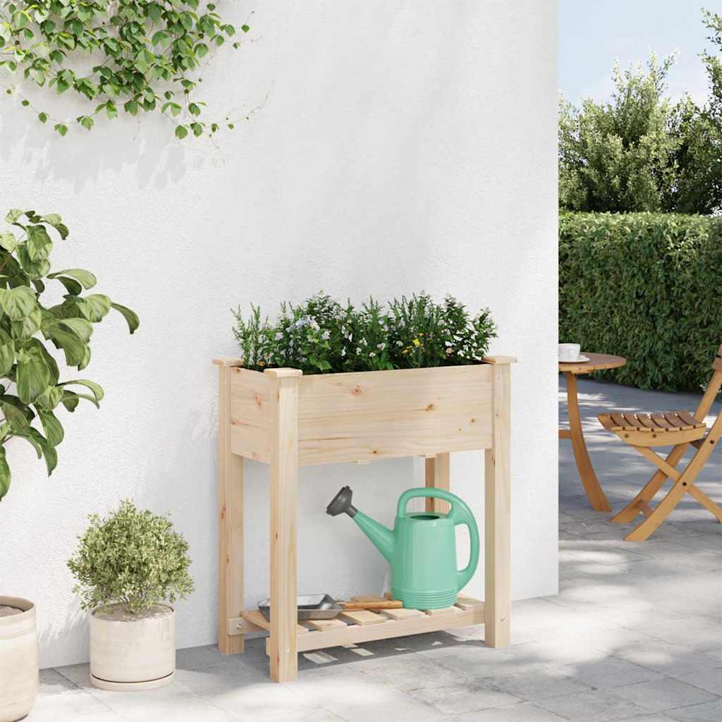 vidaXL Tuin Plantpot Beige 71 x 37 x 76,5 cm Massief Vurenhout