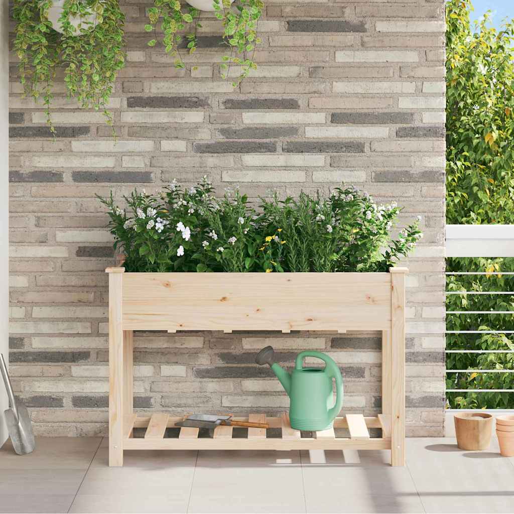 vidaXL Tuin Plantpot Beige 71 x 37 x 76,5 cm Massief Vurenhout