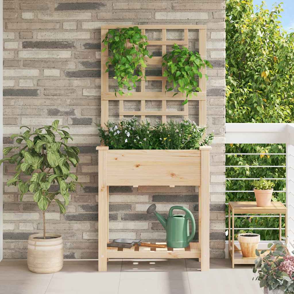 vidaXL Tuin Plantpot Beige 71 x 38 x 152 cm Massief Vurenhout