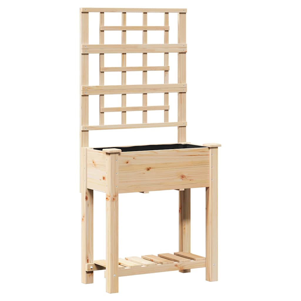 vidaXL Tuin Plantpot Beige 71 x 38 x 152 cm Massief Vurenhout